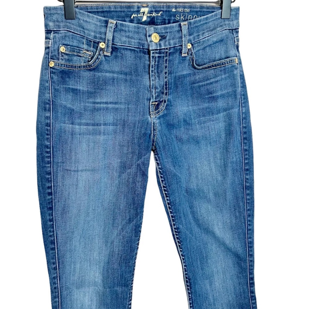 7 For All Mankind The Mid Rise Skinny Jeans - Picture 5 of 7